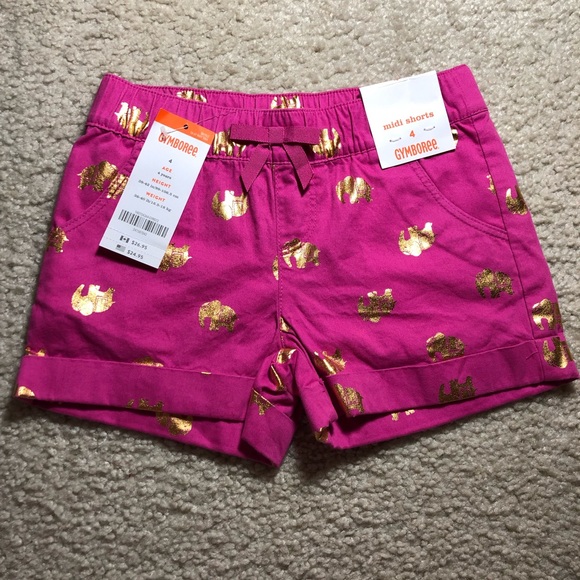 Gymboree Other - Gymboree Pink Elephant Foil Midi Shorts NWT 4